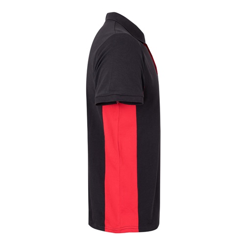 black VL SUPAY. Polo piqué bicolor (180g/m²), manga corta, en algodón (60%) y poliéster (40%)