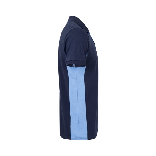 azul marino VL SUPAY. Polo piqué bicolor (180g/m²), manga corta, en algodón (60%) y poliéster (40%)