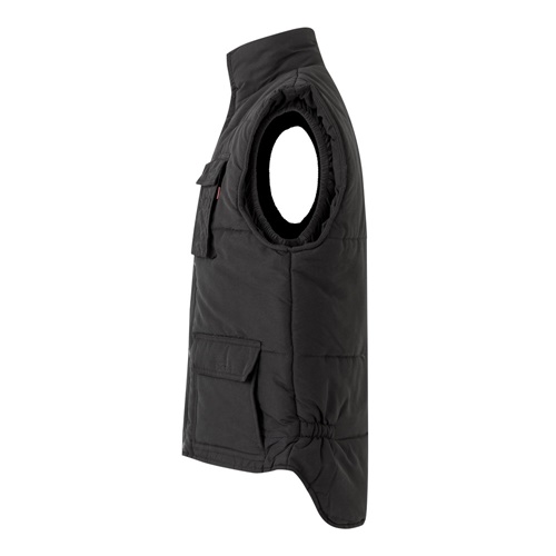 black VL MEFITIS. Chaleco acolchado multibolsillos (220g/m²), en poliéster (100%)