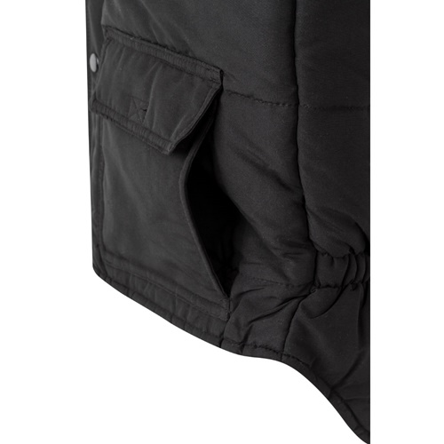 black VL MEFITIS. Chaleco acolchado multibolsillos (220g/m²), en poliéster (100%)