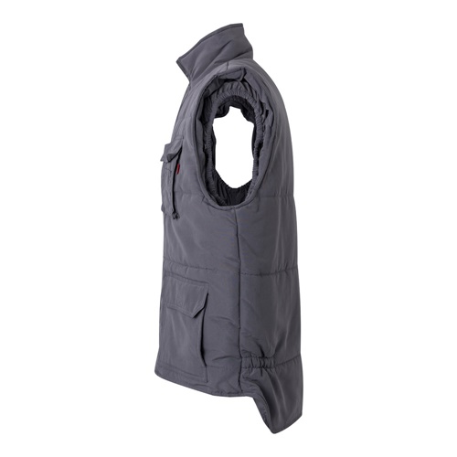 gray VL MEFITIS. Chaleco acolchado multibolsillos (220g/m²), en poliéster (100%)