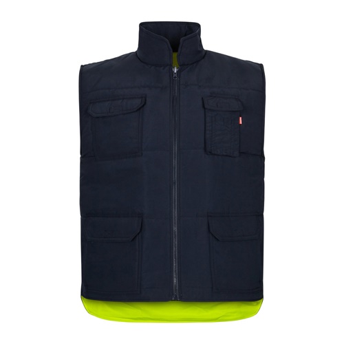 VL DIANA. Chaleco acolchado (220g/m²), reversible y multibolsillos, en poliéster (100%), con cierre de cremallera y tirador reversible