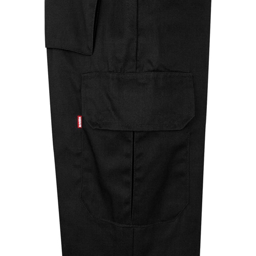 black VL ATHENA. Pantalón de sarga bicolor (210 g/m²), forrado, multibolsillos, en algodón (20 %) y poliéster (80 %)
