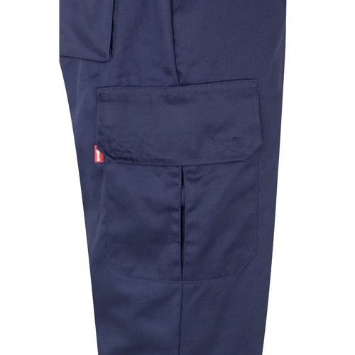 azul marino VL ATHENA. Pantalón de sarga bicolor (210 g/m²), forrado, multibolsillos, en algodón (20 %) y poliéster (80 %)