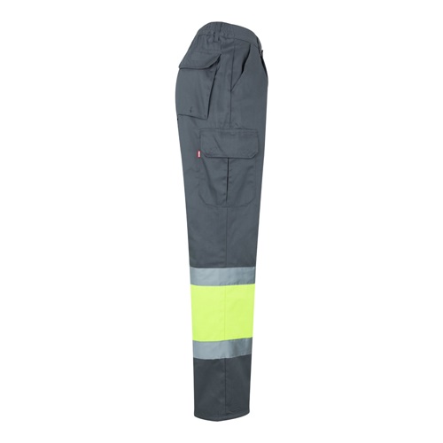 gray VL ATHENA. Pantalón de sarga bicolor (210 g/m²), forrado, multibolsillos, en algodón (20 %) y poliéster (80 %)