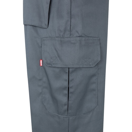 gray VL ATHENA. Pantalón de sarga bicolor (210 g/m²), forrado, multibolsillos, en algodón (20 %) y poliéster (80 %)