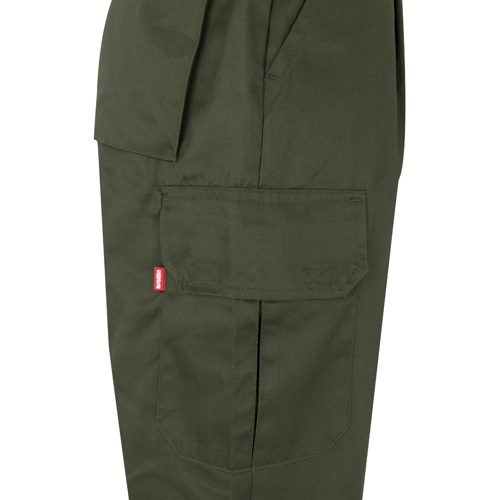 verde militar VL ATHENA. Pantalón de sarga bicolor (210 g/m²), forrado, multibolsillos, en algodón (20 %) y poliéster (80 %)