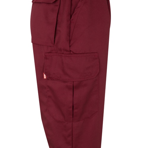 burdeos VL ATHENA. Pantalón de sarga bicolor (210 g/m²), forrado, multibolsillos, en algodón (20 %) y poliéster (80 %)