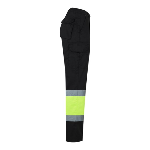 black VL POSEIDON. Pantalón de sarga multibolsillos bicolor (210 g/m²), en algodón (20 %) y poliéster (80 %)