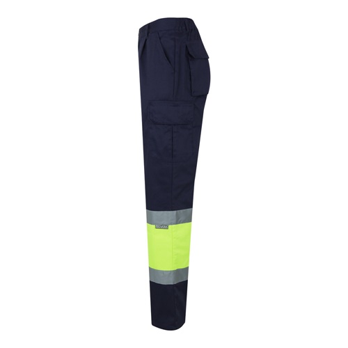 azul marino VL POSEIDON. Pantalón de sarga multibolsillos bicolor (210 g/m²), en algodón (20 %) y poliéster (80 %)