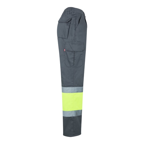 gray VL POSEIDON. Pantalón de sarga multibolsillos bicolor (210 g/m²), en algodón (20 %) y poliéster (80 %)