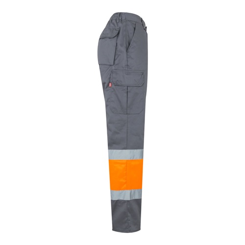 gray VL POSEIDON. Pantalón de sarga multibolsillos bicolor (210 g/m²), en algodón (20 %) y poliéster (80 %)