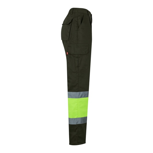 verde militar VL POSEIDON. Pantalón de sarga multibolsillos bicolor (210 g/m²), en algodón (20 %) y poliéster (80 %)
