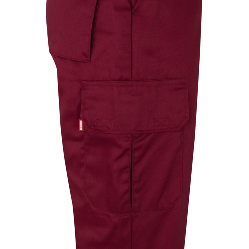 burdeos VL POSEIDON. Pantalón de sarga multibolsillos bicolor (210 g/m²), en algodón (20 %) y poliéster (80 %)