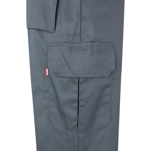 gray VL POSEIDON LARGE. Pantalón de sarga multibolsillos bicolor (210 g/m²), en algodón (20 %) y poliéster (80 %)