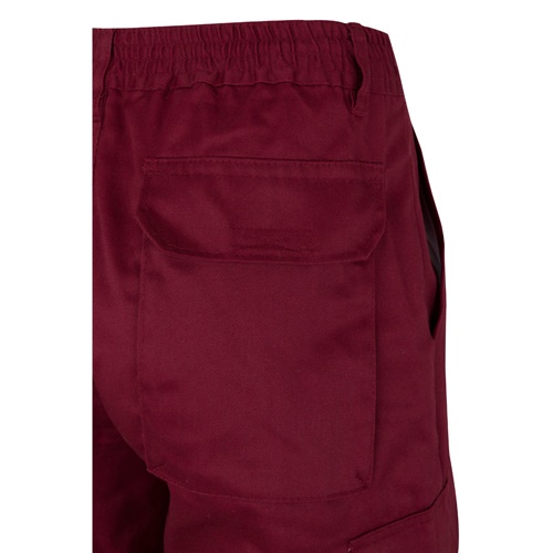 burdeos VL POSEIDON LARGE. Pantalón de sarga multibolsillos bicolor (210 g/m²), en algodón (20 %) y poliéster (80 %)