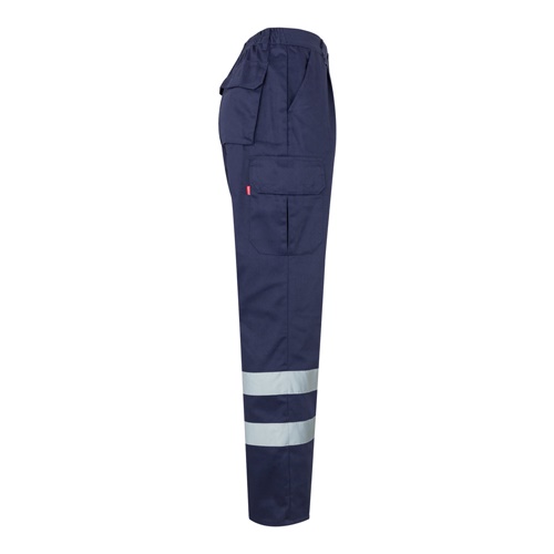 blue VL ASCLEPIUS. Pantalón multibolsillos de sarga (200g/m²), en algodón (35%) y poliéster (65%)