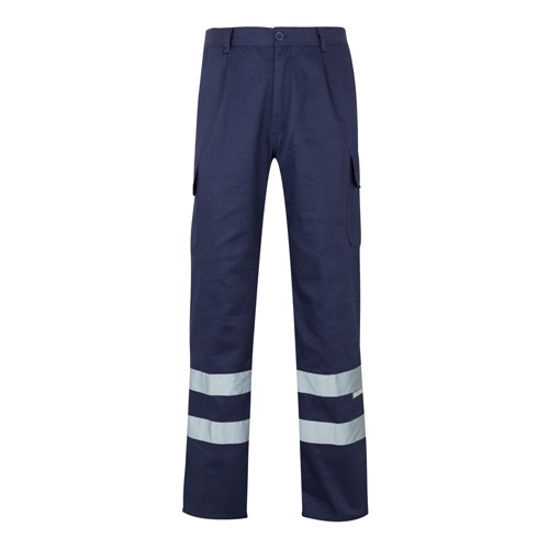 azul VL ASCLEPIUS. Pantalón multibolsillos de sarga (200g/m²), en algodón (35%) y poliéster (65%)