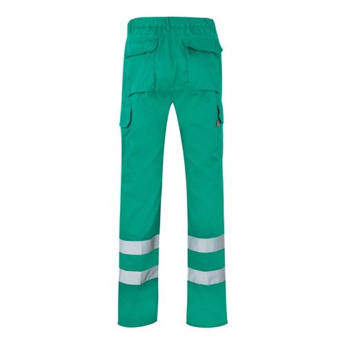 verde VL ASCLEPIUS. Pantalón multibolsillos de sarga (200g/m²), en algodón (35%) y poliéster (65%)