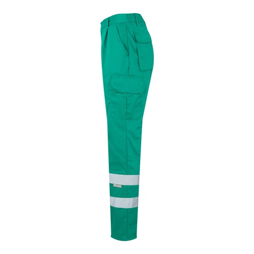 green VL ASCLEPIUS. Pantalón multibolsillos de sarga (200g/m²), en algodón (35%) y poliéster (65%)