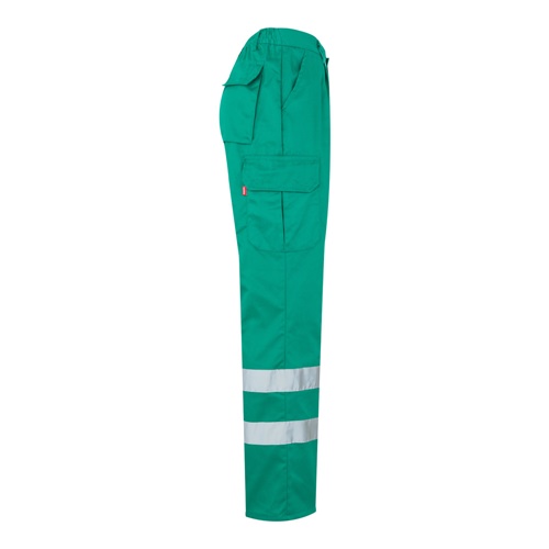 green VL ASCLEPIUS. Pantalón multibolsillos de sarga (200g/m²), en algodón (35%) y poliéster (65%)