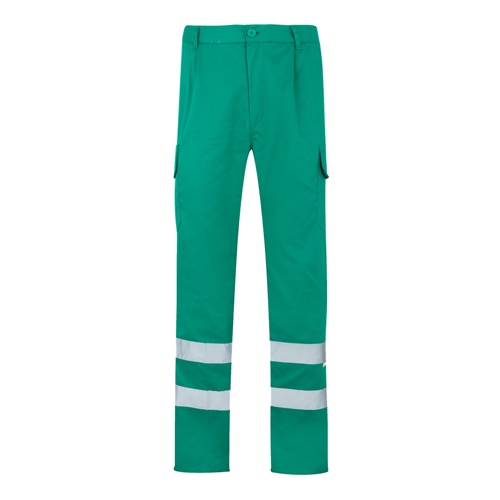 verde VL ASCLEPIUS. Pantalón multibolsillos de sarga (200g/m²), en algodón (35%) y poliéster (65%)