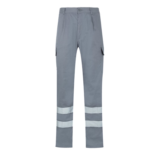 gris VL ASCLEPIUS. Pantalón multibolsillos de sarga (200g/m²), en algodón (35%) y poliéster (65%)