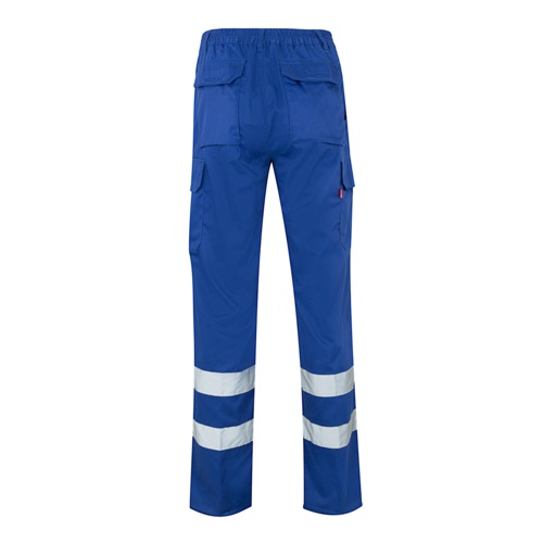 azul royal VL ASCLEPIUS. Pantalón multibolsillos de sarga (200g/m²), en algodón (35%) y poliéster (65%)