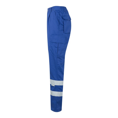 azul royal VL ASCLEPIUS. Pantalón multibolsillos de sarga (200g/m²), en algodón (35%) y poliéster (65%)
