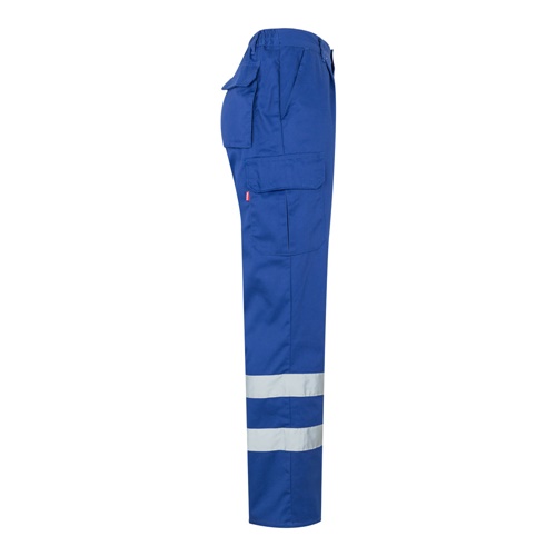 azul royal VL ASCLEPIUS. Pantalón multibolsillos de sarga (200g/m²), en algodón (35%) y poliéster (65%)