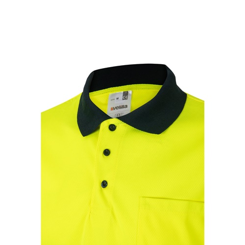 VL CUPID. Polo bicolor ojo de pájaro (160g/m²) con manga corta, en poliéster (100%)