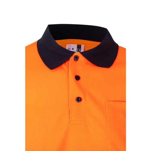 VL CUPID. Polo bicolor ojo de pájaro (160g/m²) con manga corta, en poliéster (100%)