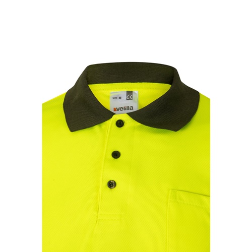 VL CUPID. Polo bicolor ojo de pájaro (160g/m²) con manga corta, en poliéster (100%)