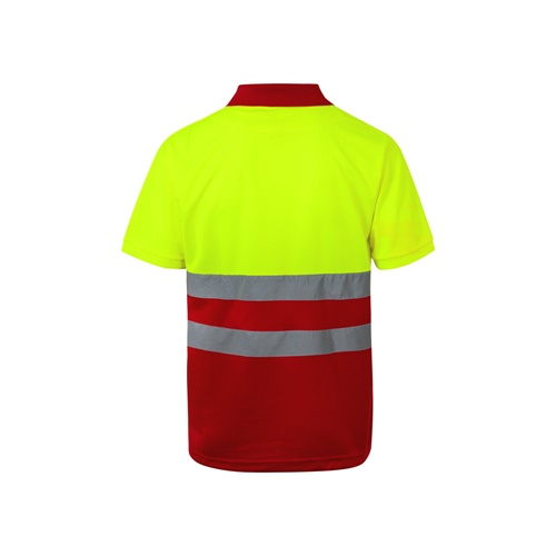VL CUPID LARGE. Polo bicolor ojo de pájaro (160g/m²) con manga corta, en poliéster (100%)