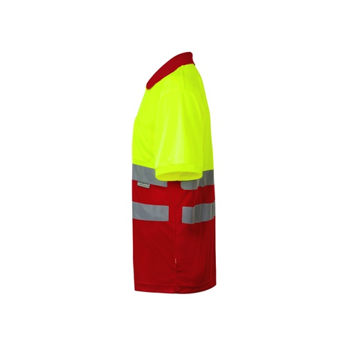 red VL CUPID LARGE. Polo bicolor ojo de pájaro (160g/m²) con manga corta, en poliéster (100%)
