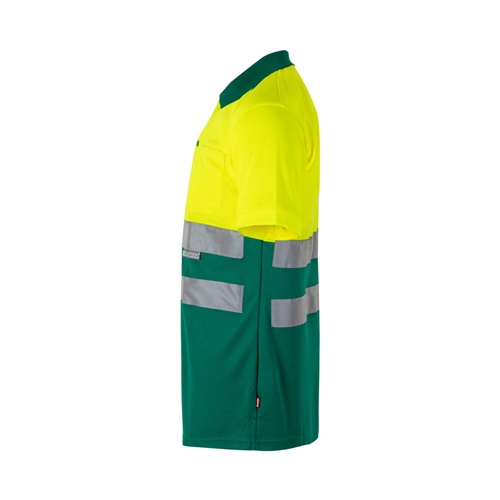 green VL CUPID LARGE. Polo bicolor ojo de pájaro (160g/m²) con manga corta, en poliéster (100%)