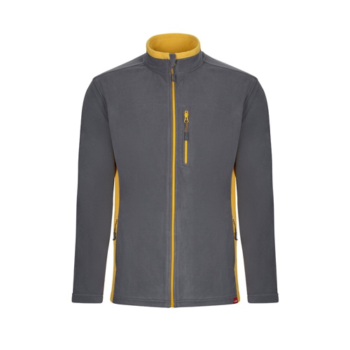 gris VL GERAS. Chaqueta polar bicolor (220g/m²) en poliéster (100%)