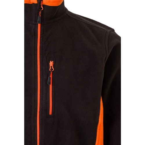 black VL GERAS. Chaqueta polar bicolor (220g/m²) en poliéster (100%)