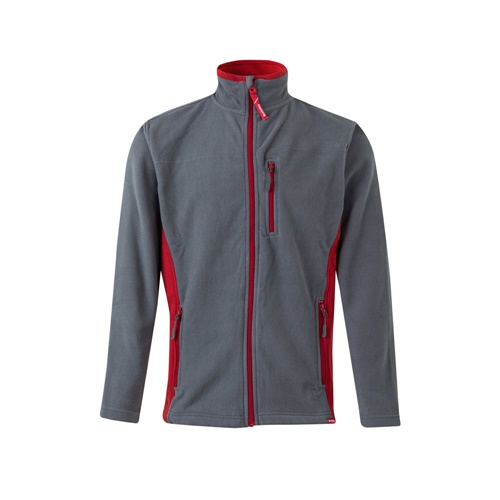 gris VL GERAS. Chaqueta polar bicolor (220g/m²) en poliéster (100%)