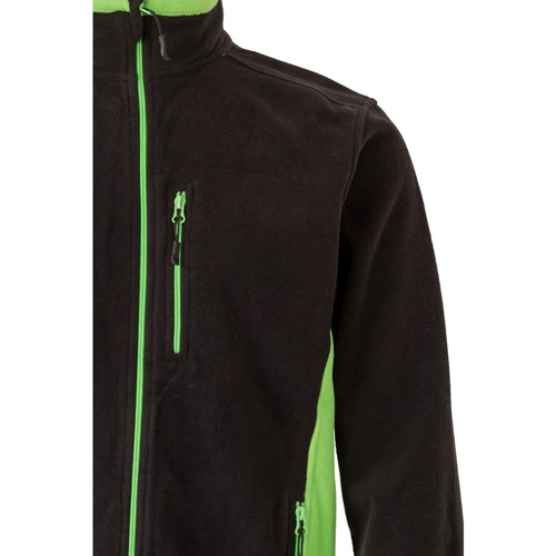 black VL GERAS. Chaqueta polar bicolor (220g/m²) en poliéster (100%)