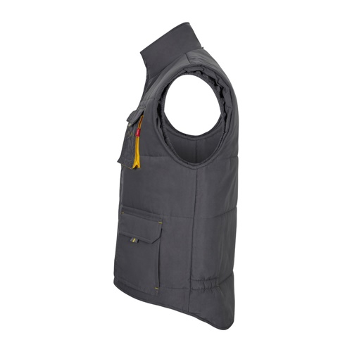 gray VL NERGAL. Chaleco acolchado, bicolor, multibolsillos (120g/m²), en poliéster (100%)