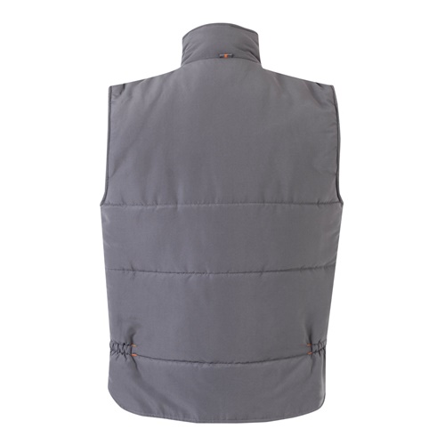 gris VL NERGAL. Chaleco acolchado, bicolor, multibolsillos (120g/m²), en poliéster (100%)