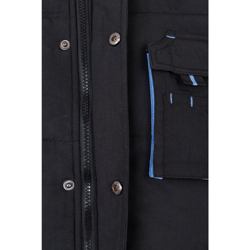 black VL NERGAL. Chaleco acolchado, bicolor, multibolsillos (120g/m²), en poliéster (100%)