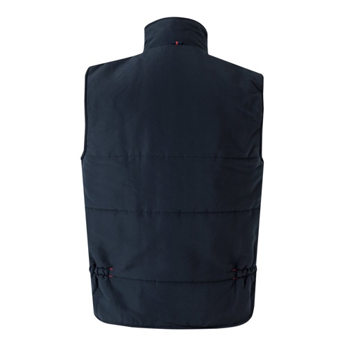 azul marino VL NERGAL. Chaleco acolchado, bicolor, multibolsillos (120g/m²), en poliéster (100%)