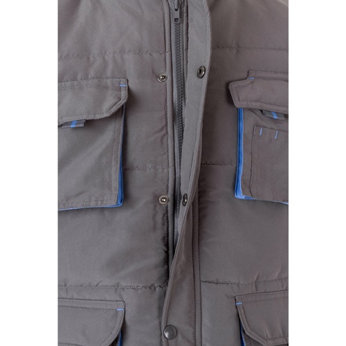 gray VL NERGAL. Chaleco acolchado, bicolor, multibolsillos (120g/m²), en poliéster (100%)