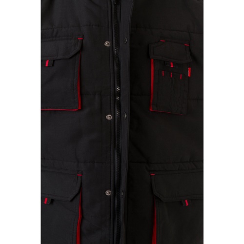 black VL NERGAL. Chaleco acolchado, bicolor, multibolsillos (120g/m²), en poliéster (100%)