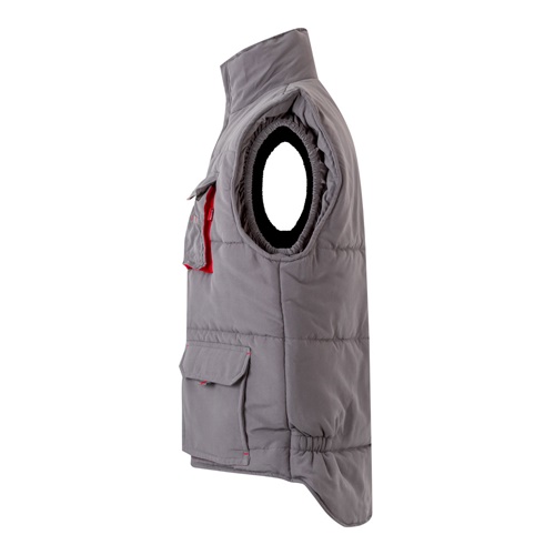 gray VL NERGAL. Chaleco acolchado, bicolor, multibolsillos (120g/m²), en poliéster (100%)