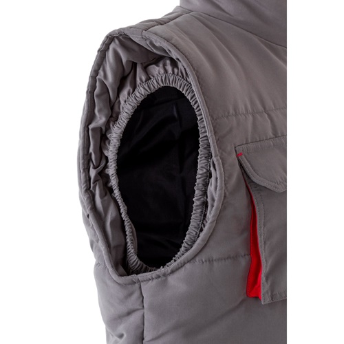 gray VL NERGAL. Chaleco acolchado, bicolor, multibolsillos (120g/m²), en poliéster (100%)