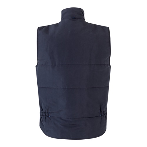 azul marino VL NERGAL. Chaleco acolchado, bicolor, multibolsillos (120g/m²), en poliéster (100%)