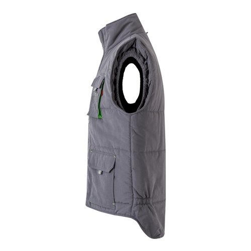 gray VL NERGAL. Chaleco acolchado, bicolor, multibolsillos (120g/m²), en poliéster (100%)